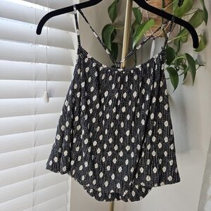 Elegant Black and White Polka Dot Tank Top